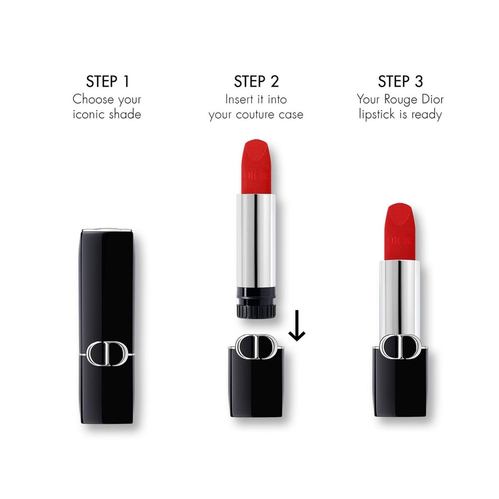 Dior Rouge Lipstick - Vibrant Red #999 Velvet - Picture 4 of 5